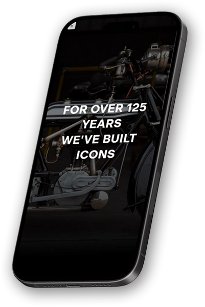 Mobile phone with an images of a norton motorcylcle